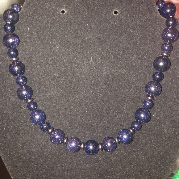 🌷Blue Sandstone and Hematite Necklace - Picture 1 of 4